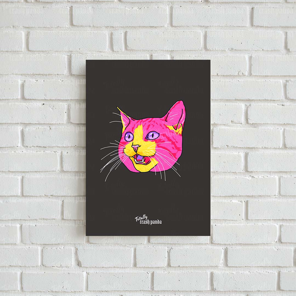 Cat Face Poster - Totally Trash Panda